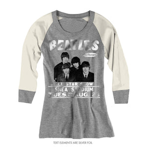 The Beatles Shea Stadium - Womens Grey T-Shirt 