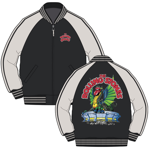 Rolling Stones Dragon Stadium - Mens Black Varsity Jacket