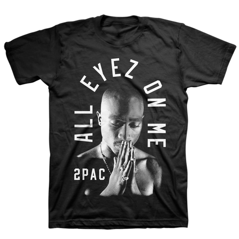 Tupac Shakur Pray Arch Mens Black T-Shirt