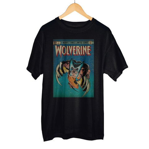 Image of Marvel Comics Limited Series Wolverine Claws Out Men's Black T-Shirt Tee Shirt
