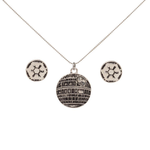 Image of Star Wars Death Star Necklace and Imperial Earrings Set