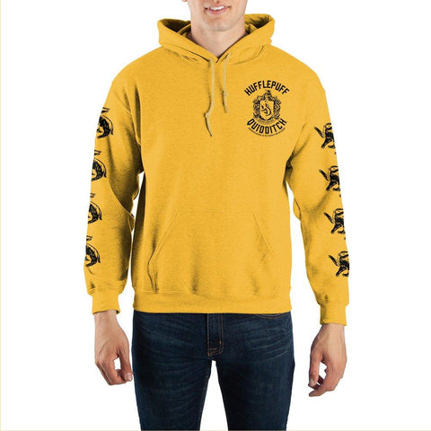 Image of Harry Potter Hufflepuff Quidditch Pullover Hooded Sweatshirt - front
