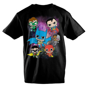 DC Comics Anime Bobblehead Justice League Boys T-Shirt