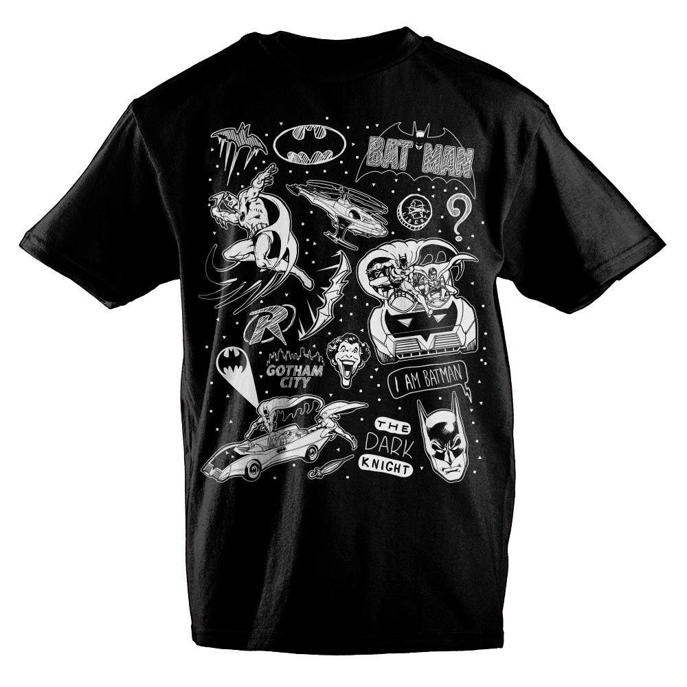 DC Comics Batman Chalk Artwork Boys T-Shirt