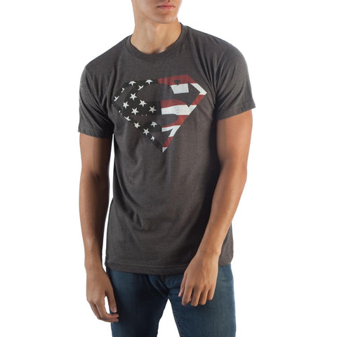 Image of Spm Americana Logo Grey Heather T-Shirt  - front