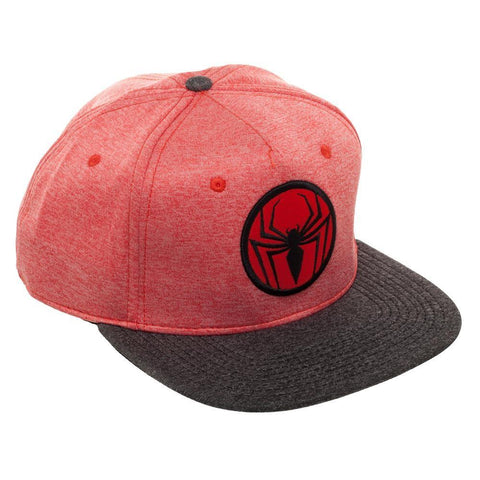 Image of Spiderman Two Tone Cationic Red and Black Snapback - right 1