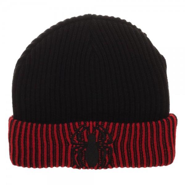 Spiderman Logo Embroider Reversible Acrylic Wool Beanie