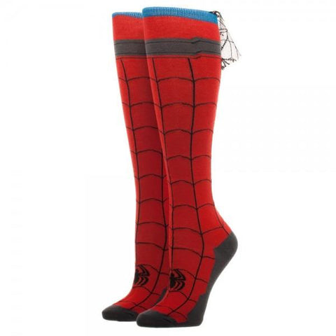 Image of Spiderman Knee High Cape Socks - left