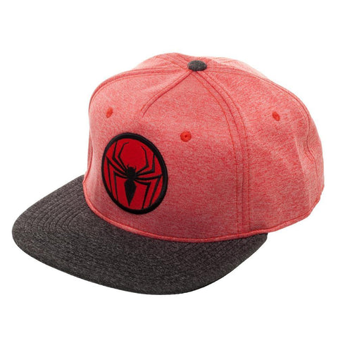 Image of Spiderman Two Tone Cationic Red and Black Snapback - left
